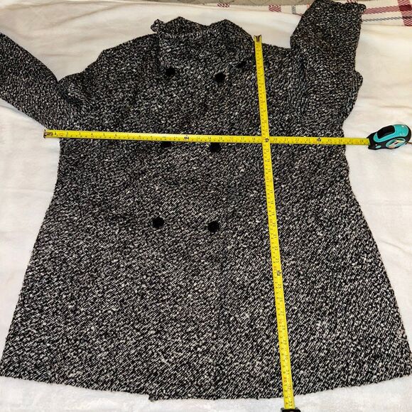 Calvin Klein Women’s 2X Tweed Wool Blend Peacoat Black White Gray NWOT No Belt - Picture 10 of 11